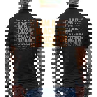 I Am A Black Educator Black History Month Men's T-shirt Back Print - Seseable