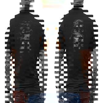 Black Rottweiler Dog Rottie Face Men's T-shirt Back Print | Seseable CA