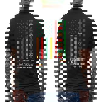 Black History Is American History Afro African American Flag Men's T-shirt Back Print - Monsterry