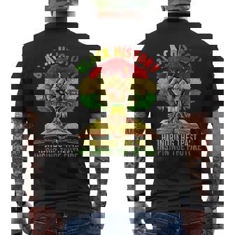 Black History Inspiring The Future African Tree Fist Men's T-shirt Back Print - Thegiftio