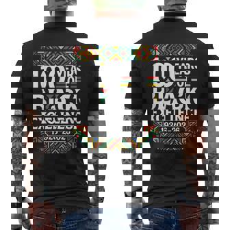 Black History Month 100 Years Of Black Excellence Centennial Men's T-shirt Back Print - Seseable