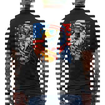 Blad Eagle With American Flag And Hotdog For 4Th Of July Men's T-shirt Back Print - Thegiftio