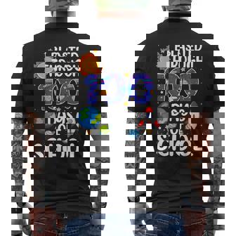 I Blasted Through 100 Days Of School Space 100 Days Smarter Men's T-shirt Back Print - Monsterry