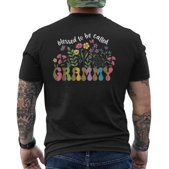 Blessed To Be Called Grammy Floral Wildflower Men's T-shirt Back Print - Thegiftio