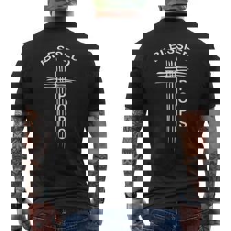 Blessed Pops Dad Christian Cross Father's Day Tank Top Men's Back Print T-Shirt | Mazezy