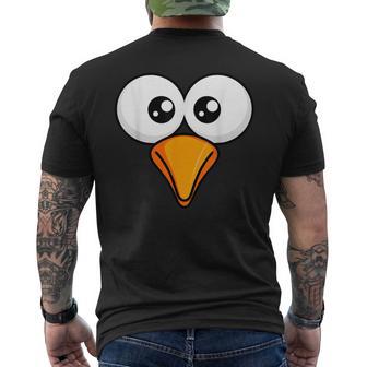 Blue Bird Costume Face Animal Easy Halloween Men's T-shirt Back Print - Monsterry