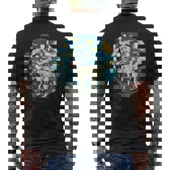 Bobcat Animal Du Zoo –An Goghtyle Nuit Étoilée T-shirt imprimé au dos - Cadeauxyz