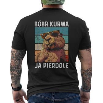 Bobr Kurwa Meme Retro Biber Kurwa T-Shirt mit Rückendruck - Geschenkecke
