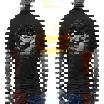 Bol À Ramen Japonais Avec Motif De Chat Noir Rétro T-shirt imprimé au dos - Cadeauxyz