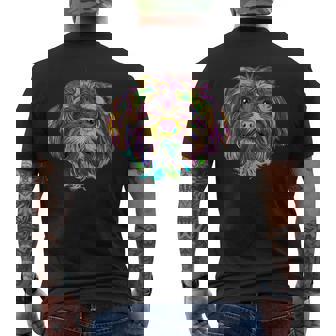 Bolonka Zwetna Geschenkeplash Hund Bunte Bolonka Zwetna Hunde Cartoonchwarz Multicolored T-Shirt mit Rückendruck - Seseable