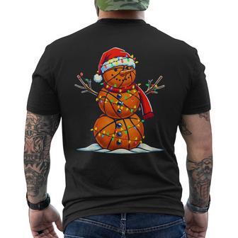 Bonhomme De Neige En Ballon De Basket Décoré Noël Enfants T-shirt imprimé au dos - Cadeauxyz