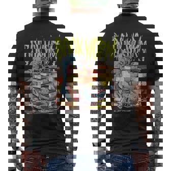 Graphic Book Worm Monster Horror Reading Book Lover Men's T-shirt Back Print | Seseable CA