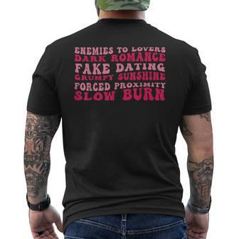 Bookish Romance Tropes Book Club Reader Spicy Book Lover Men's T-shirt Back Print - Thegiftio UK
