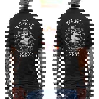 Boot Scootin Spooky Retro Western Halloween Cute Ghost Men's T-shirt Back Print - Seseable