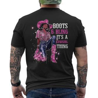 Boots And Bling It's Cowgirl ThingBlack History Month Pride Men's T-shirt Back Print - Monsterry