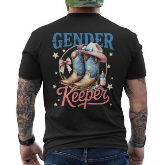 Boots Or Bows Gender Keeper Of The Gender Reveal Family Men's T-shirt Back Print | Mazezy