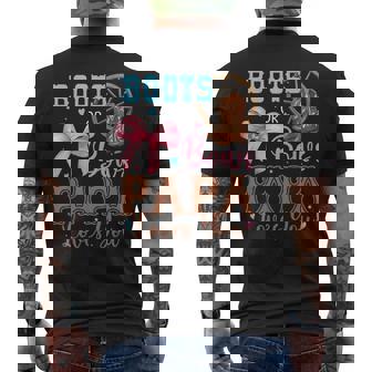 Boots Or Bows Gender Reveal Decorations Papa Loves You Men's T-shirt Back Print - Thegiftio