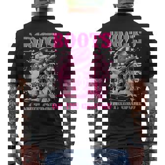 Boots On The Ground Cowgirl Western Breast Cancer Awareness Men's T-shirt Back Print - Monsterry