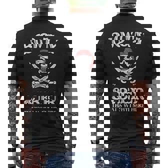 Booty And Beer That's Why I'm Here Vintage Pirate Men's T-shirt Back Print - Monsterry