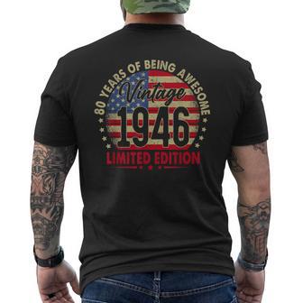 Born In 1946 Limited Edition 80Th Birthday 80 Years Old Men's T-shirt Back Print | Mazezy