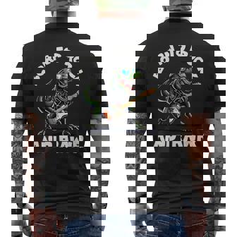 Born To Rock And Rawr Cute Dinosaur Rock'n Roll Dino Men's T-shirt Back Print | Mazezy