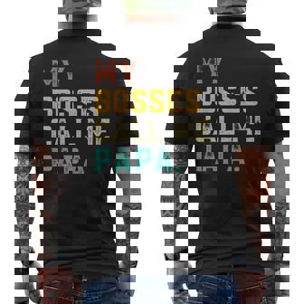 My Bosses Call Me Papa Grandpa Fathers Day Grandfather Men's T-shirt Back Print - Thegiftio