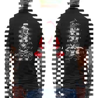 Bouddha Méditant Père Noël Noël Paix Zen Bouddha T-shirt imprimé au dos - Cadeauxyz