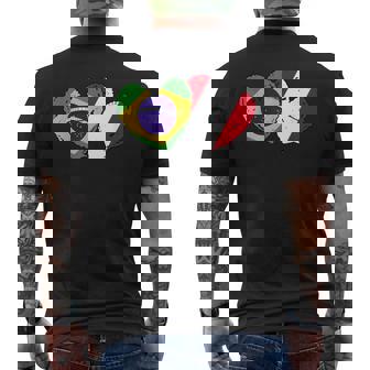 Brasil Perú Corazones Bandera Brasileña Peruana Amistad Camiseta Hombre Estampado Espalda - Regaloses