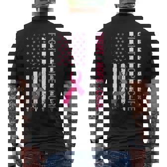 Breast Cancer Awareness Fight Hope Cure Pink Ribbon Us Flag Men's T-shirt Back Print | Seseable UK