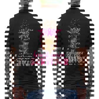 Breast Cancer Survivor Black Afro African Christian Men's T-shirt Back Print - Monsterry