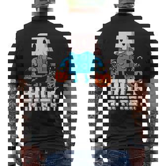 Brick Or Treat Brick Master Builder Halloween Block Building Men's T-shirt Back Print - Thegiftio