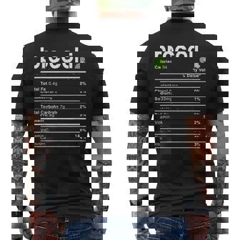 Broccoli Nutrition Facts Men's Back Print T-Shirt | Mazezy