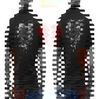 Broken Heart Alternative Grunge Goth Rock Emo Valentine Men's Back Print T-Shirt | Mazezy