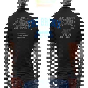 The Bronx New York Settled 1639 Vintage Sports Arched Blue Men's T-shirt Back Print | Mazezy