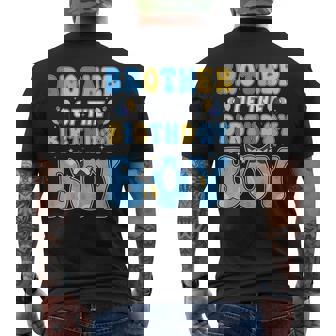 Brother Of The Birthday Boy Family Blue Dog Birthday Party Men's T-shirt Back Print - Monsterry