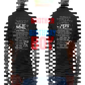 Brother Of The Birthday Boy Matching Family Spider Web Men's T-shirt Back Print - Monsterry