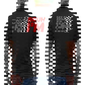 Bruh I'm 9 Checkered 9Th Birthday Boy Race Car Birthday Men's T-shirt Back Print - Thegiftio