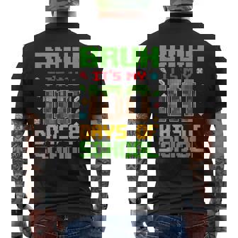 Bruh It's My 100 Days Of School Pixel Video Game Student Boy Men's T-shirt Back Print | Seseable UK