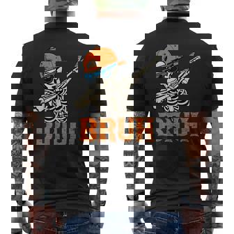 Bruh Spooky Dabbing Skeleton Halloween Custome For Boys Men Men's T-shirt Back Print | Mazezy