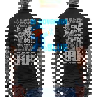 Bruh We Wear Blue Diabetes Awareness Game Pixel Boys Type 1 Men's T-shirt Back Print - Monsterry