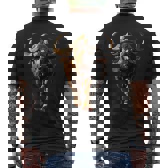 Buffalo Cape Water Buffalos Safari South African Buffalo Men's T-shirt Back Print | Mazezy
