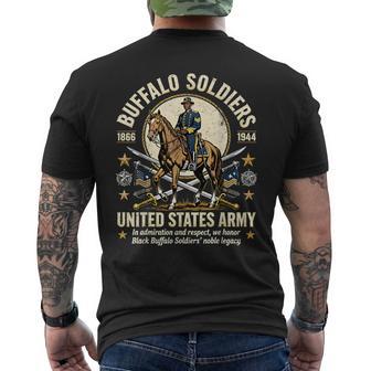 Buffalo Soldiers Black History United States Army Honor Men's T-shirt Back Print - Monsterry