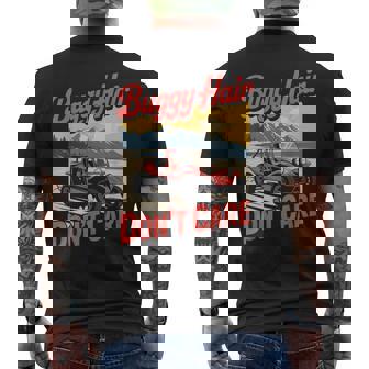 Buggy Hair Don't Care Rail Racing Offroad Car Dune Buggy Men's Back Print T-Shirt | Mazezy