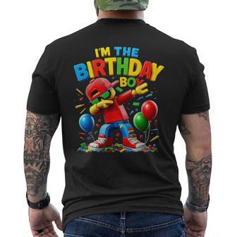 Builder Gamer Building Blocks Bruh Birthday Brick Men's T-shirt Back Print - Thegiftio UK