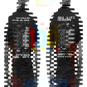 Built 100 Days Brick By Brick 100 Days Of School Men's T-shirt Back Print - Monsterry