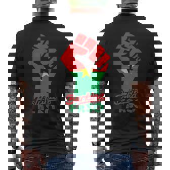 Burkina Faso Flag Burkina Fasoan Pride Patriotic Handfist Men's T-shirt Back Print | Mazezy