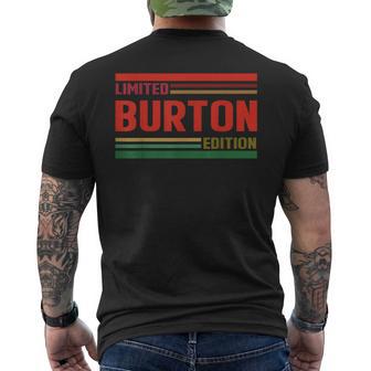 Burton Limited Edition Burton Name Personalized Men's T-shirt Back Print - Thegiftio UK