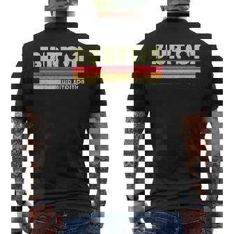 Burton Surname Retro Vintage 80S 90S Style Men's T-shirt Back Print - Monsterry