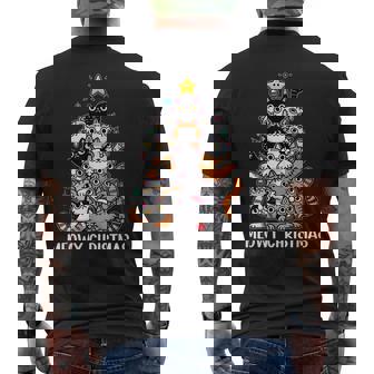 Cabrins De Noël Pour Les Amoureux Des Chats Chat Noël Amoureux Des Chats Noël Noir All Ages Léger Coupe Classique Manche Courte Col Roulé T-shirt imprimé au dos - Cadeauxyz