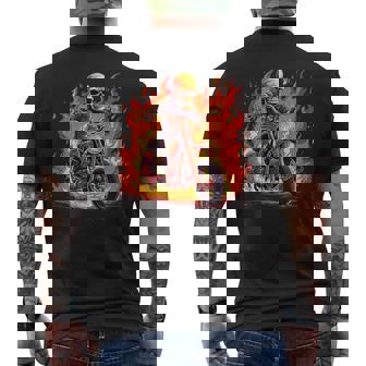 Calavera Flames Con Motocicleta Para Niños Y Niñas Camiseta Hombre Estampado Espalda - Regaloses